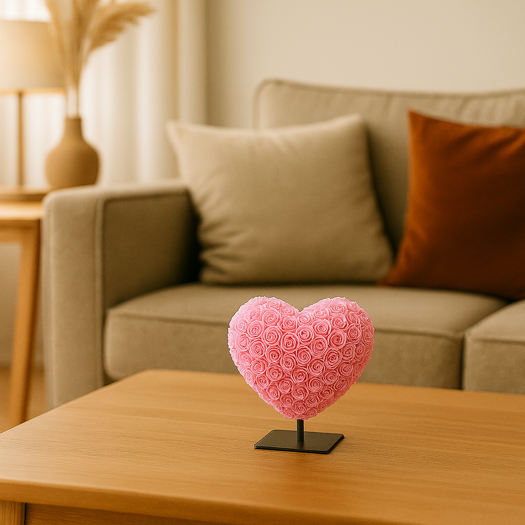 Herz DELUXE ↕15cm – Hellrosa Schaum – in luxuriöser Geschenkverpackung Everspring