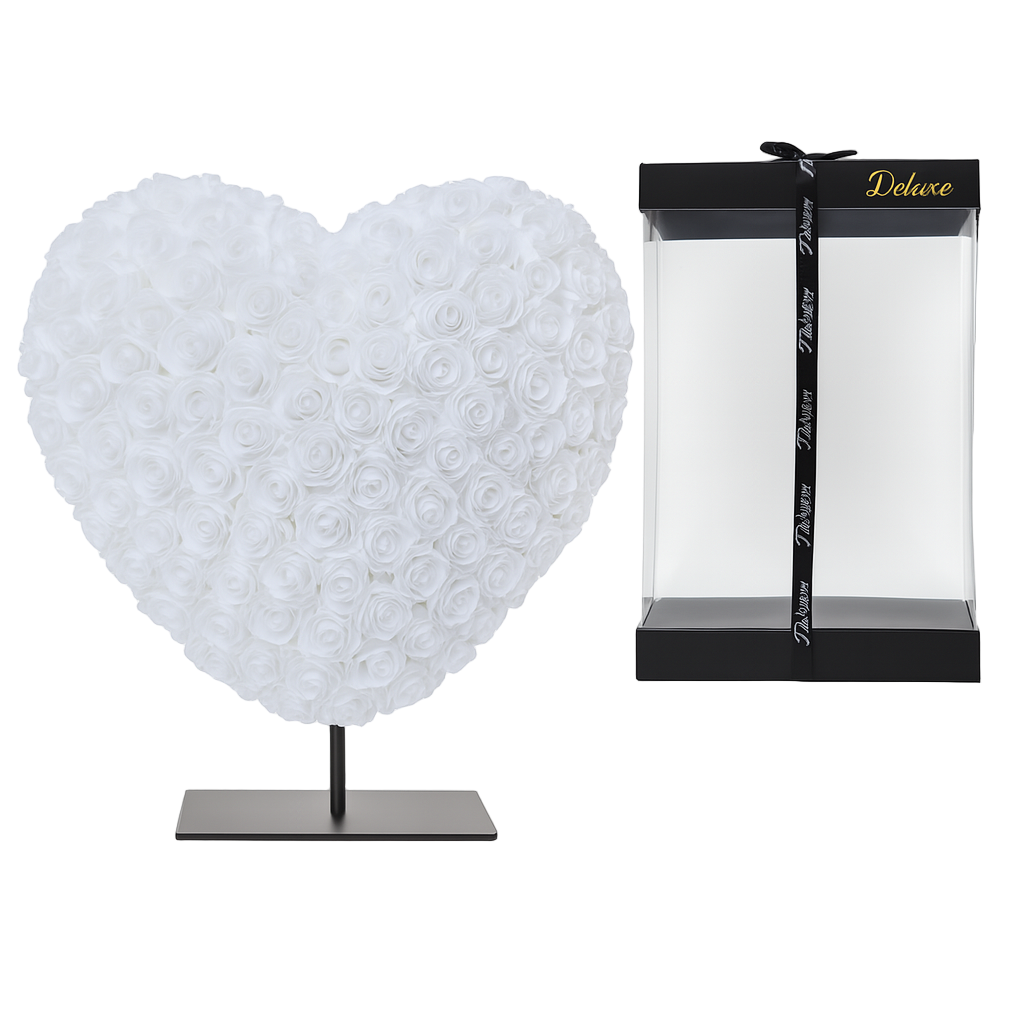 🎁 Herz DELUXE ↕15cm – Weißer Schaum – in luxuriöser Geschenkverpackung Everspring