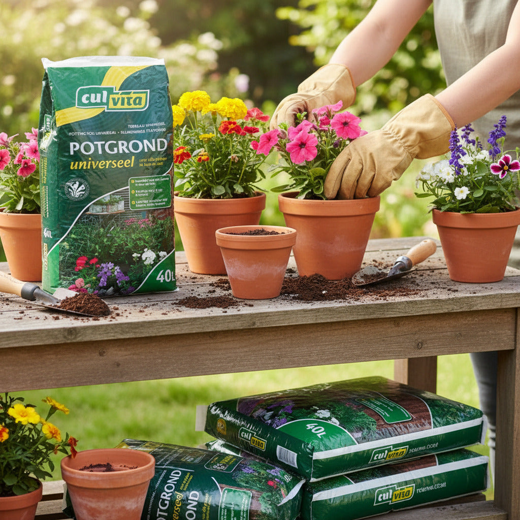 Culvita Universal Blumenerde inkl. 2 Monate Pflanzennahrung - Universal Blumenerde für Pflanzen im Innen - und Außenbereich - 40Liter Everspring