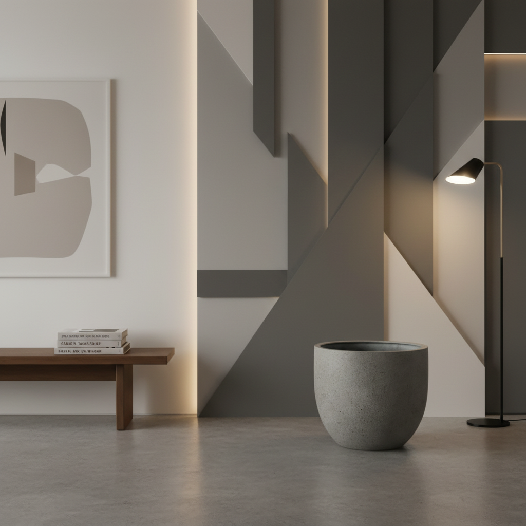 Topf Grigio New Egg Natural Concrete - Ø45cm-↕38cm Everspring