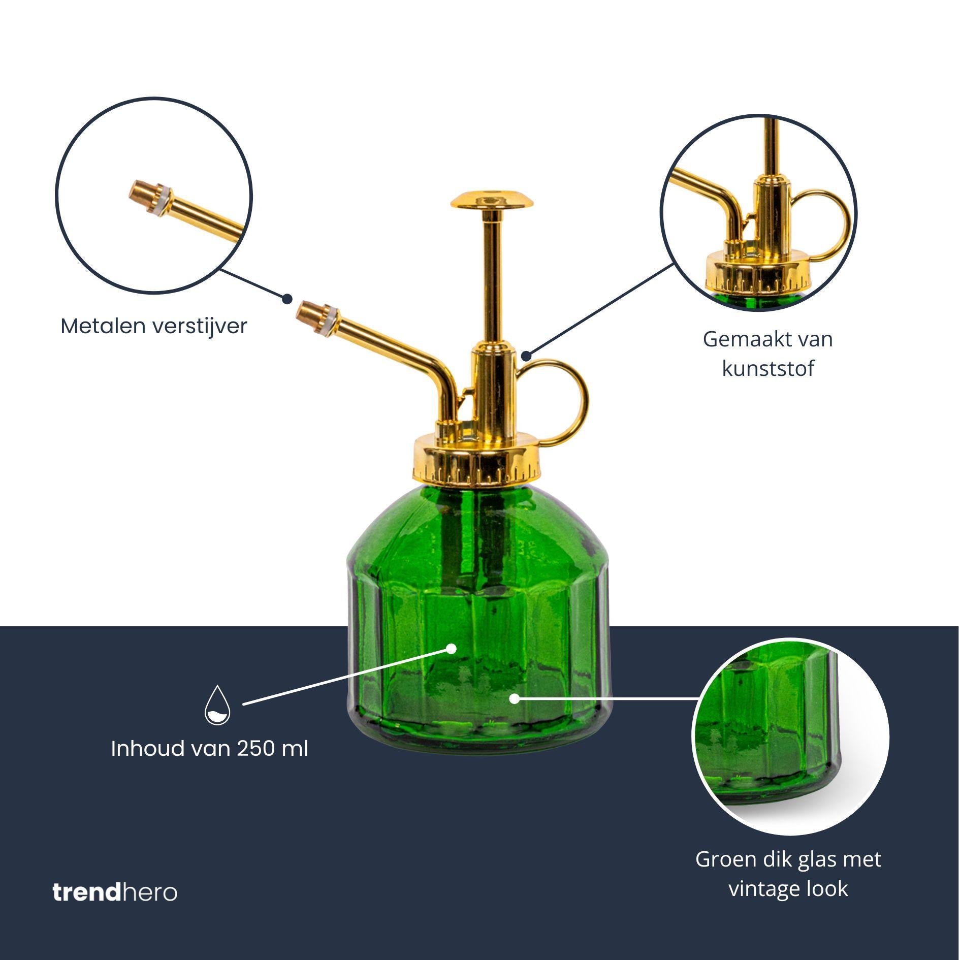 🌿 Pflanzensprüher – Grün – Glas - 0,25Liter Everspring