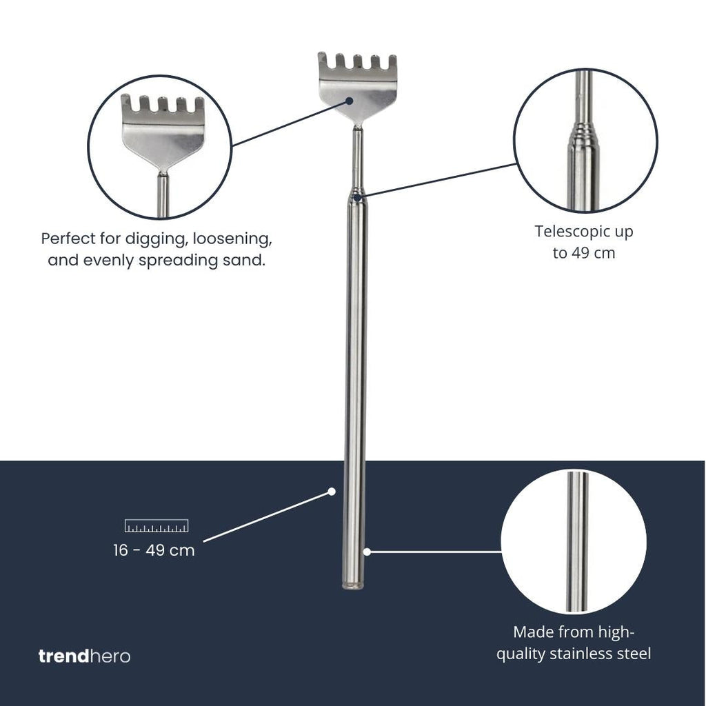 Flaschengarten - Werkzeug – Harke – 16–49cm – Teleskop – Edelstahl - Terrarium Werkzeug Everspring