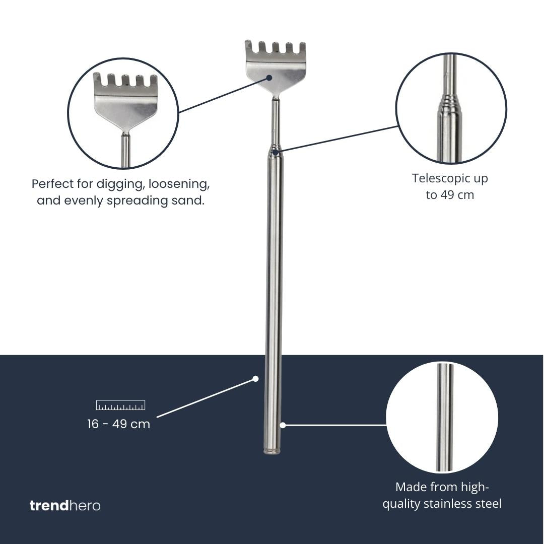 Flaschengarten - Werkzeug – Harke – 16–49cm – Teleskop – Edelstahl - Terrarium Werkzeug Everspring