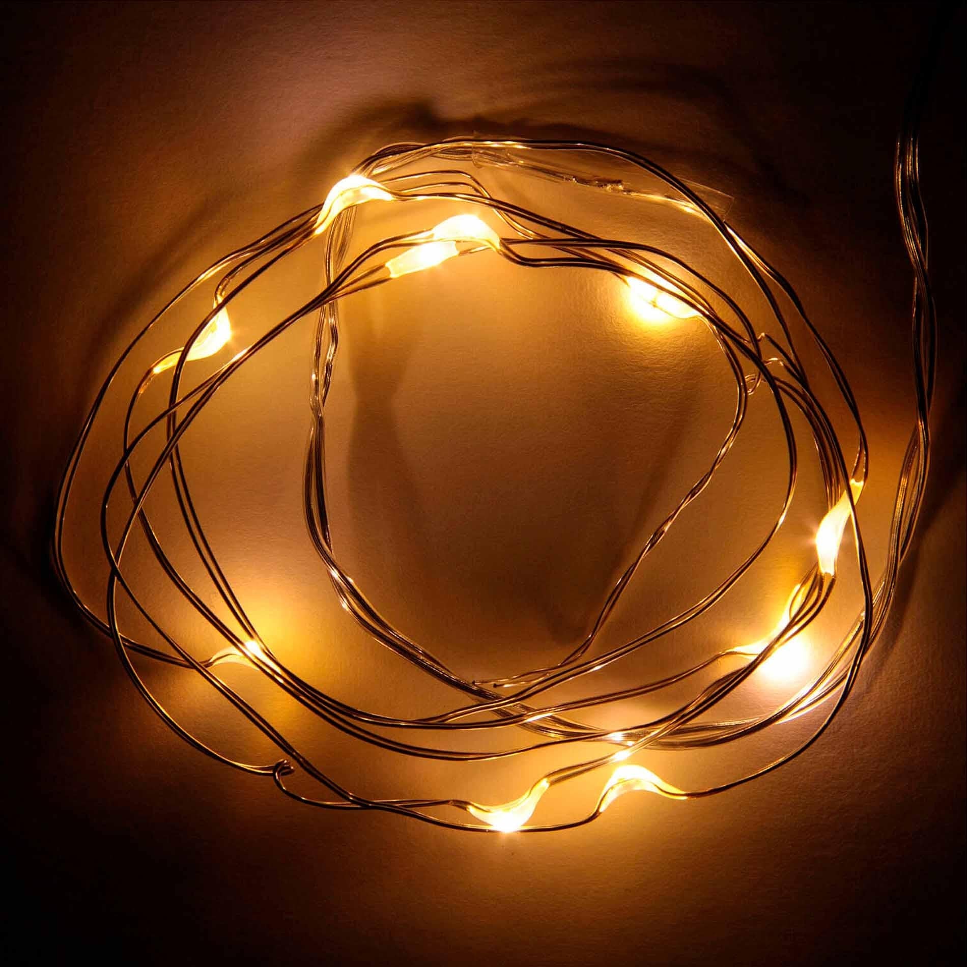 ✨ Drahtbeleuchtung – 1 m – 20 LEDs – Warmweiß – Batteriebetrieben – Weihnachten Everspring