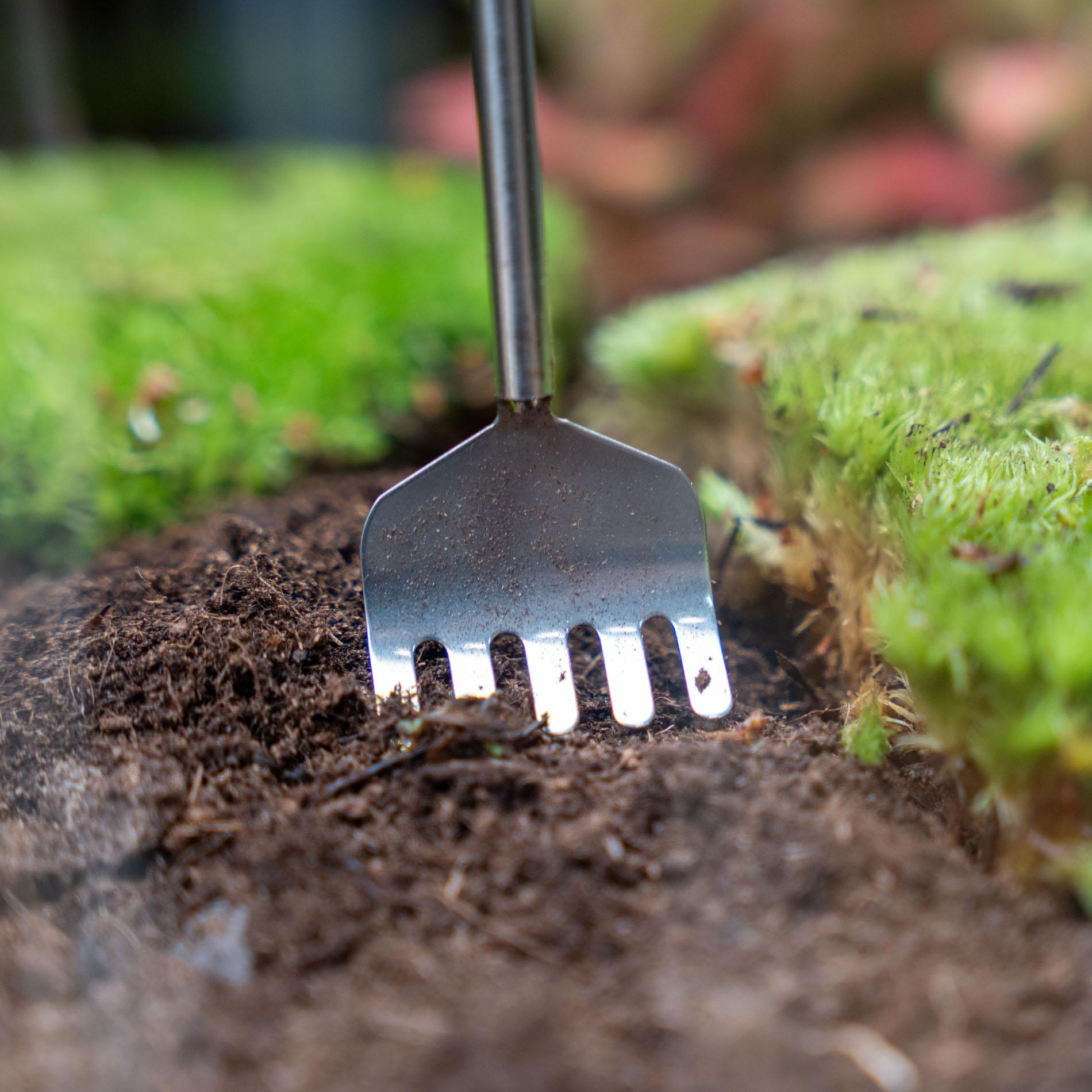 Flaschengarten - Werkzeug – Harke – 16–49cm – Teleskop – Edelstahl - Terrarium Werkzeug Everspring