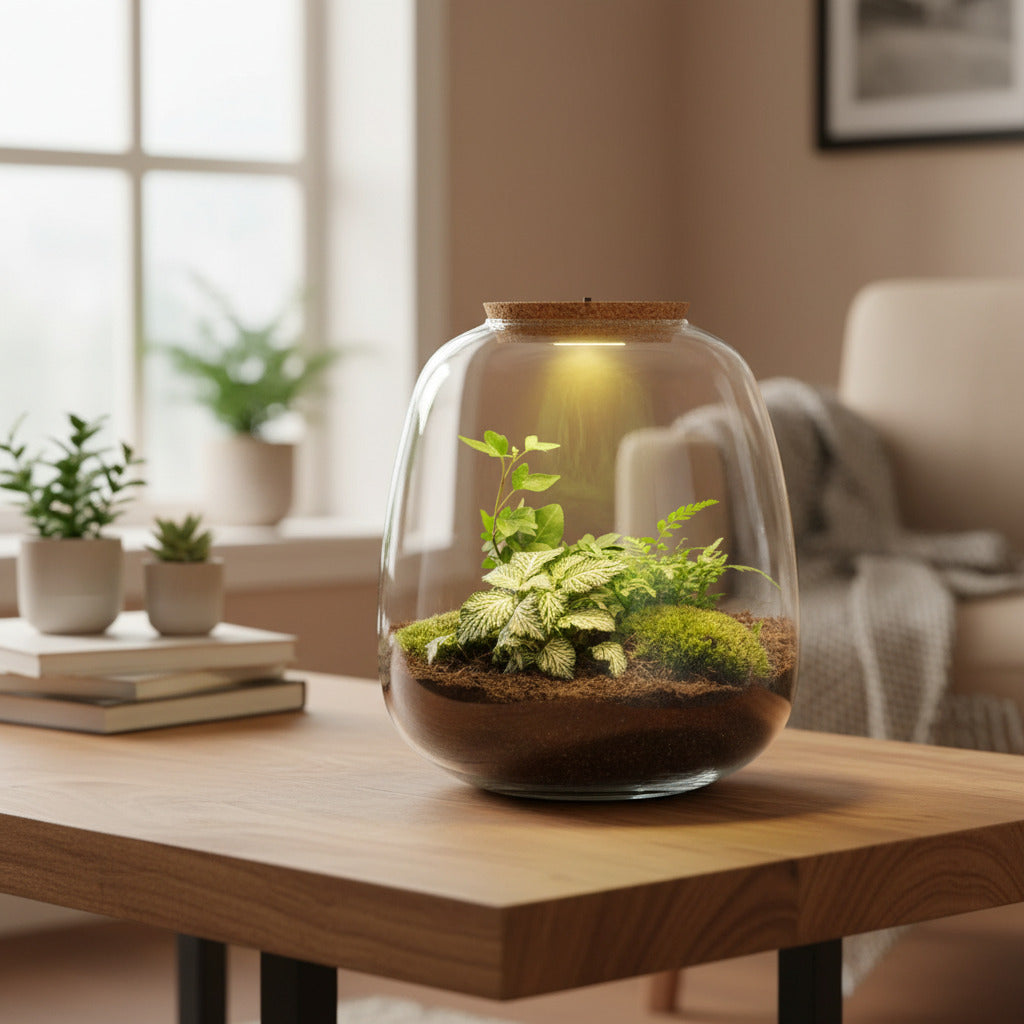 Pflanzen-Terrarium – Emma – DIY-Set – Ø23cm-↕25cm – Efeu Weiß Everspring