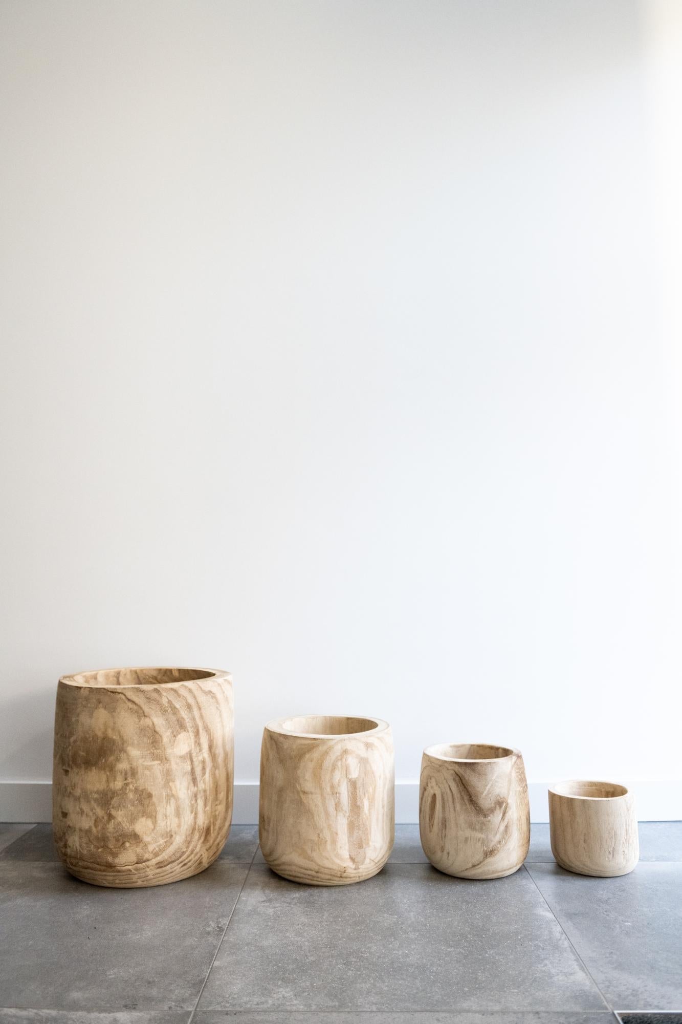 Blumentopf - Holz Hellbraun - Pia Blumentopf - M - Ø23cm-↕25cm Everspring