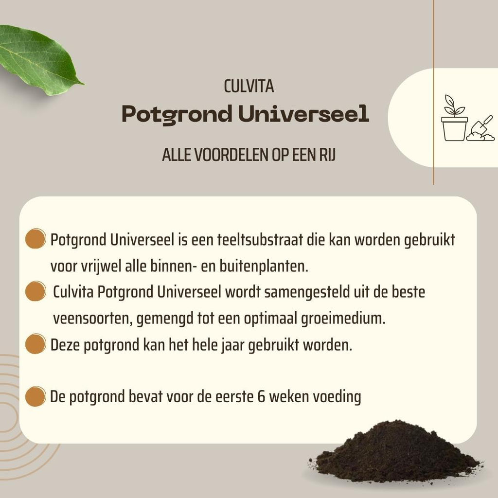 Culvita Universal Blumenerde inkl. 2 Monate Pflanzennahrung - Universal Blumenerde für Pflanzen im Innen - und Außenbereich - 40Liter Everspring