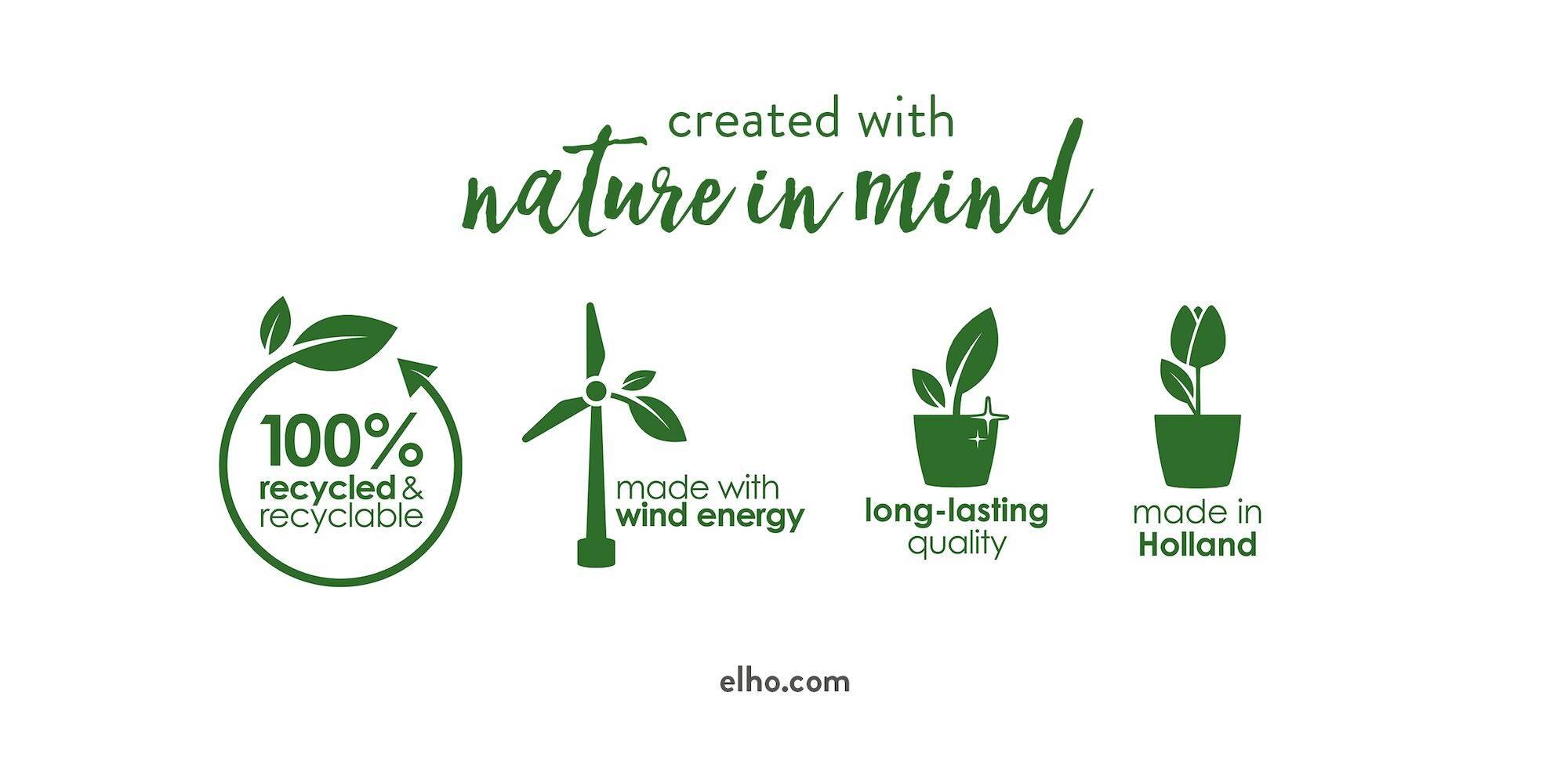 Topf Elho Greenville Round Grün - Ø24cm-↕23cm Everspring