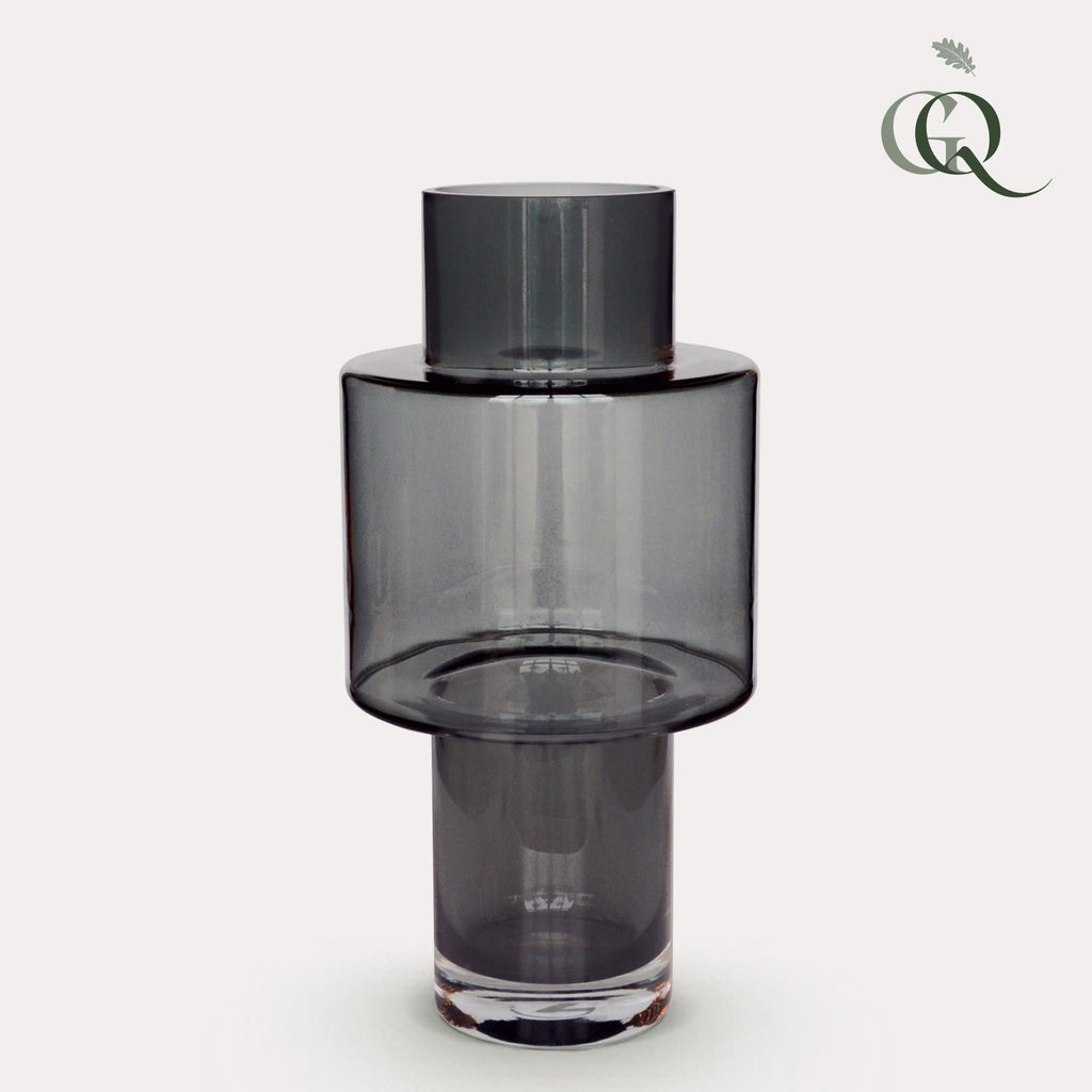 Vase Glas Juba M - Ø20cm-↕40cm - Grau Everspring