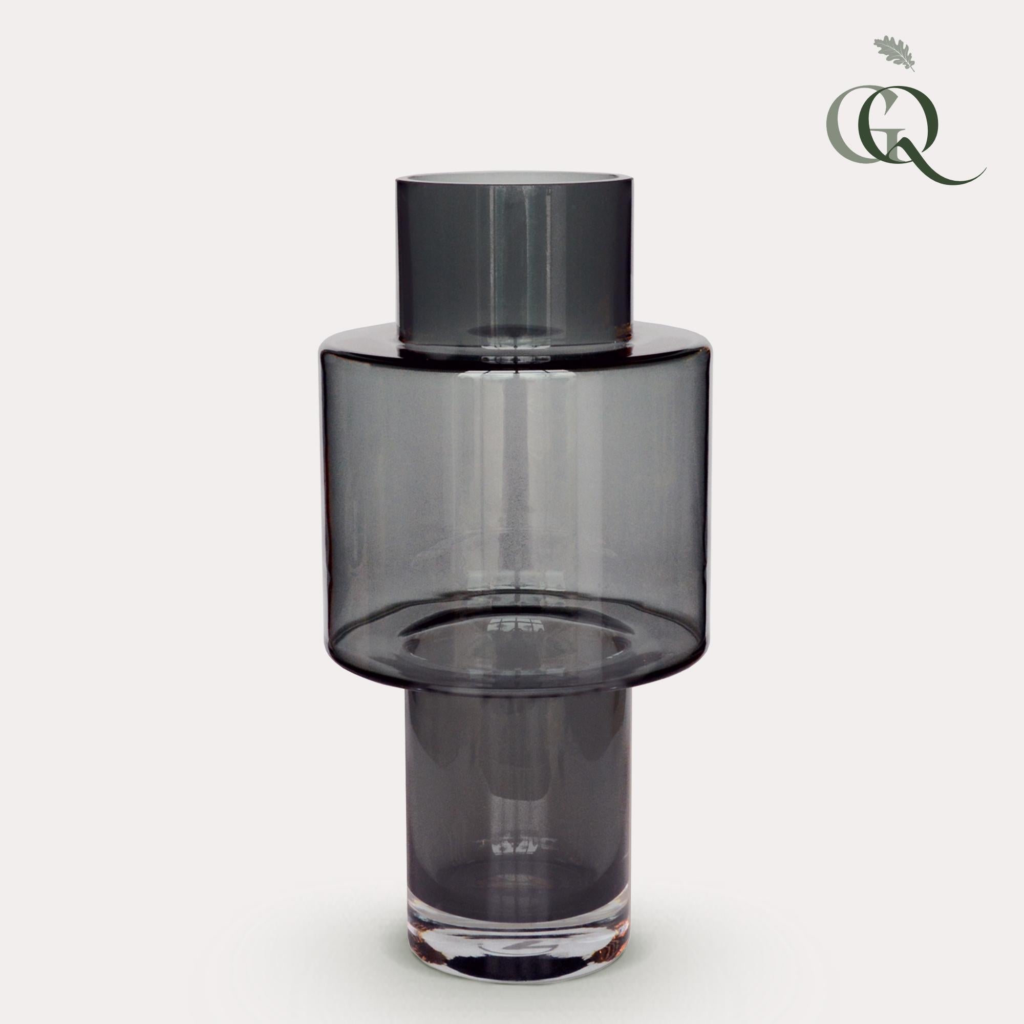 Vase Glas Juba M - Ø20cm-↕40cm - Grau Everspring