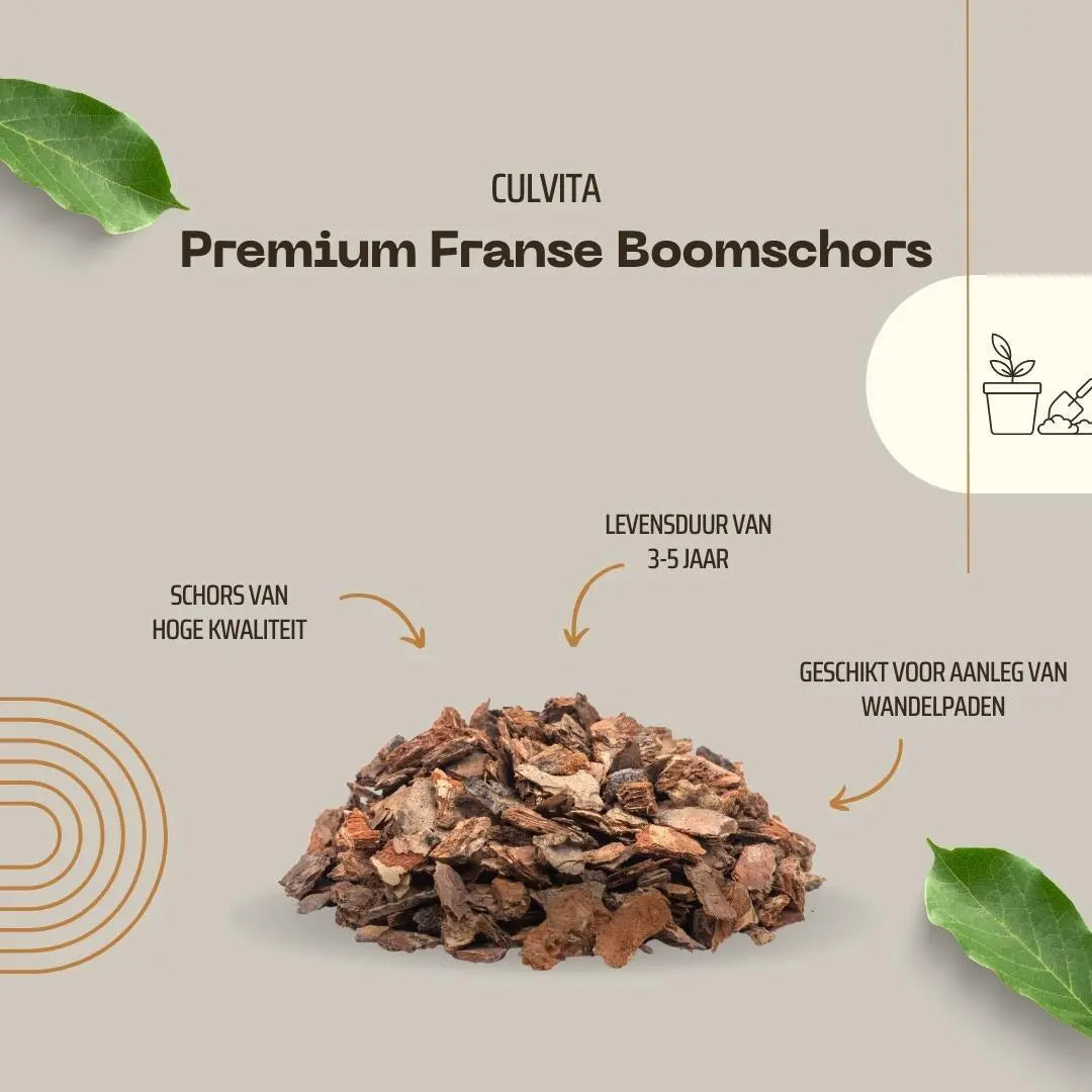 Culvita - Premium Französische Baumrinde Bodendecker - Dekorative Rinde 30-40mm - geeignet für die Landschaftsgestaltung Gehwege - 40Liter Everspring