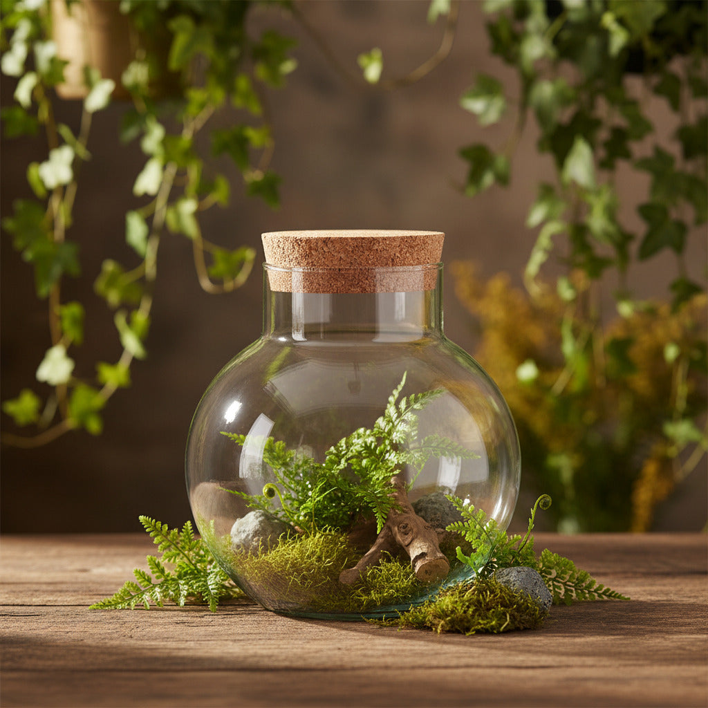 Terrarium-Flasche mit Korken – Noah – Ø18,5cm-↕19cm Everspring
