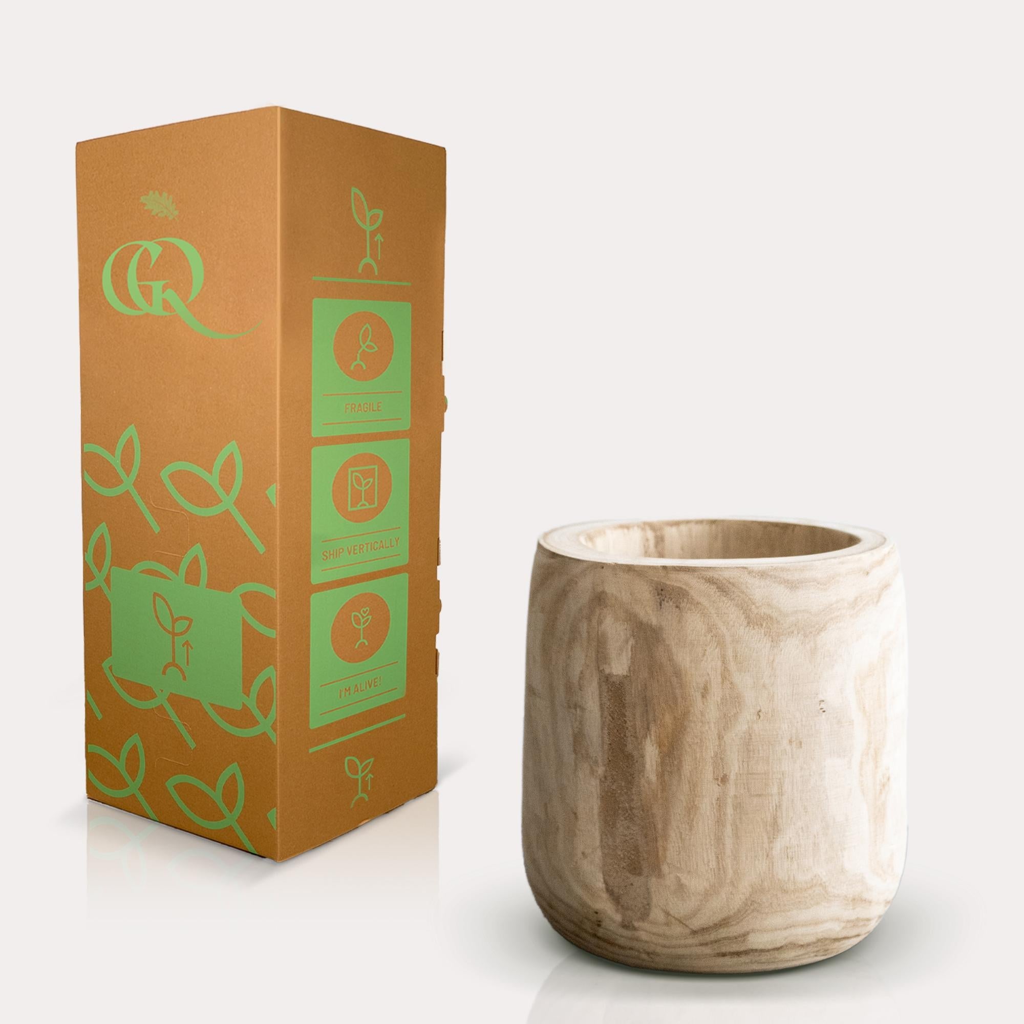 Blumentopf - Holz Hellbraun - Pia Blumentopf - L - Ø29cm-↕31cm Everspring