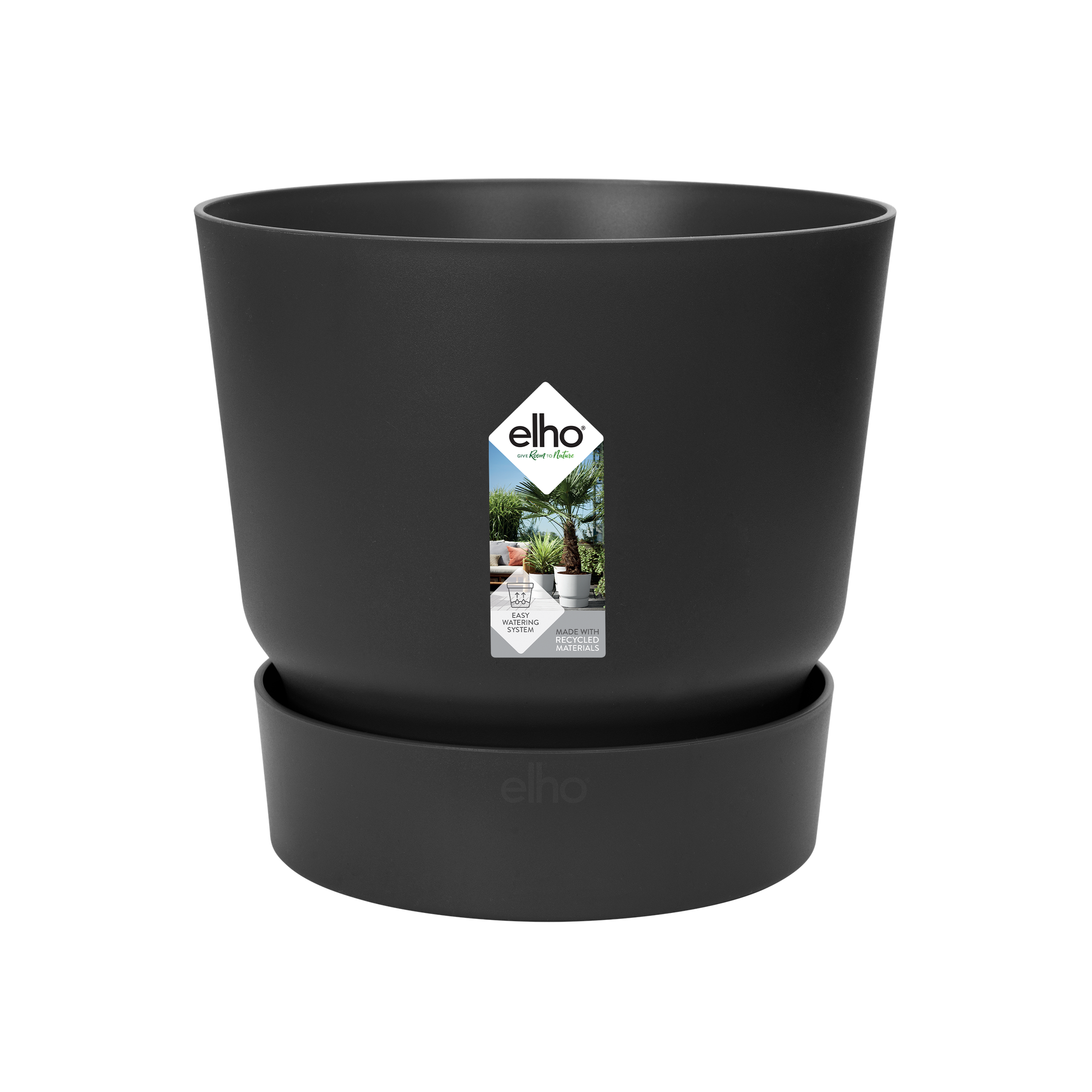 Topf Elho Greenville Round Schwarz - Ø39cm-↕37cm Everspring